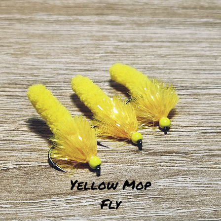 Yellow Mop Fly x 3 Barbed